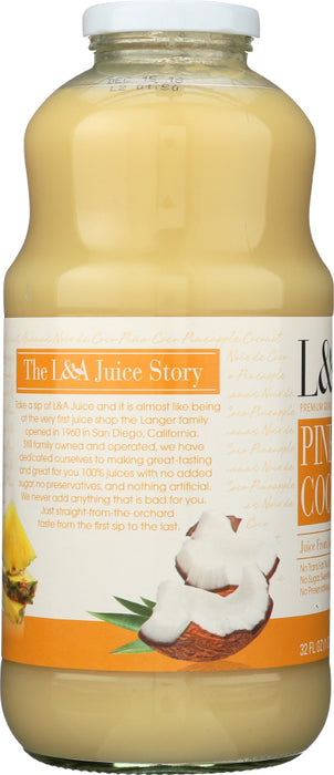 L & A: Pineapple Coconut Juice, 32 oz