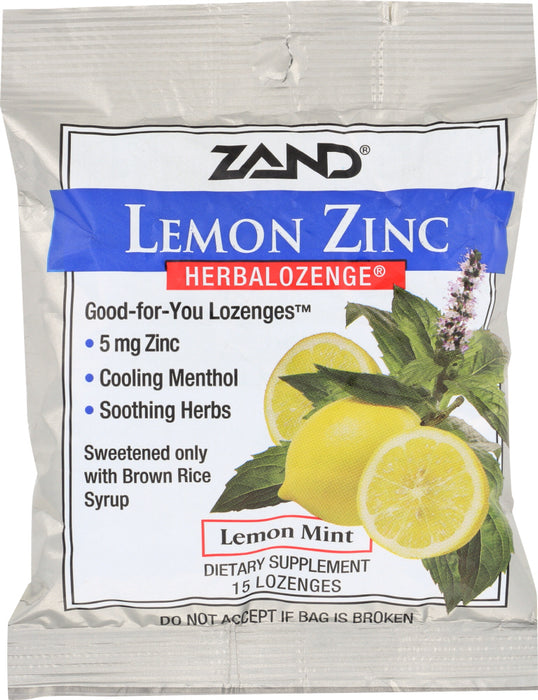 ZAND: Lemon Zinc Lozenges, 15 pc