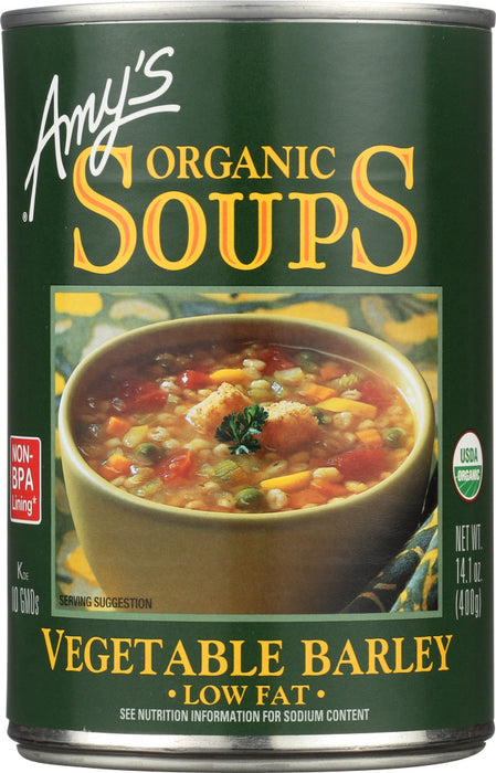AMY'S: Organic Low Fat Vegetable Barley Soup, 14.1 oz