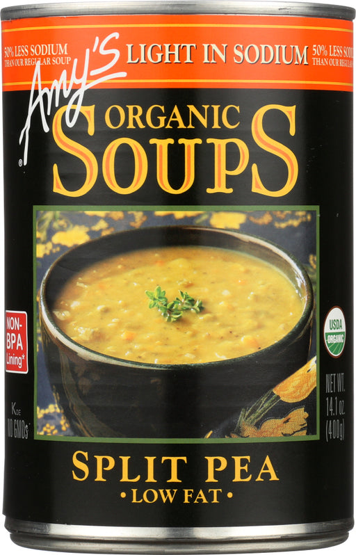 Contains 330mg of sodium compared to 570 mg in Amy's regular Split Pea soup.