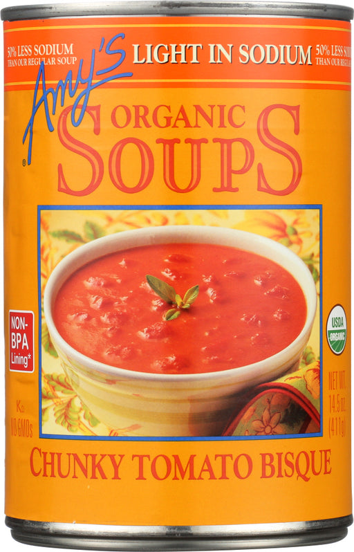 We've added tender chunks of organic vine-ripened tomatoes to a smooth, creamy tomato base to create a full-flavored, satisfying bisque you'll crave.