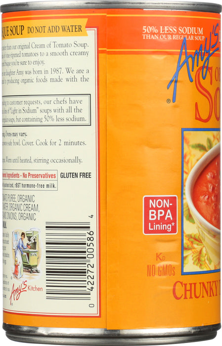 AMY'S: Organic Soup Chunky Tomato Bisque Light in Sodium, 14.5 oz
