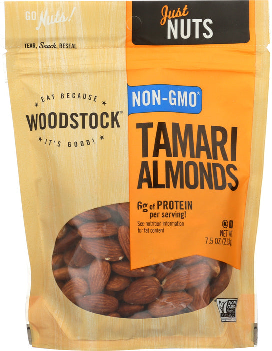 WOODSTOCK: Almonds Tamari, 7.5 oz