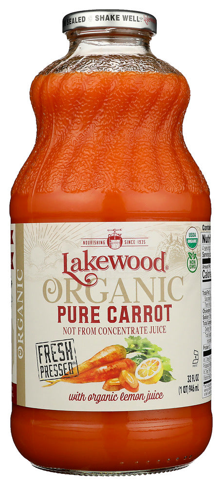 Embark on a flavorful journey with Lakewood Organic Pure Carrot Juice where each 32-ounce bottle captures the essence of 20-24 sun-ripened organic carrots, enhanced with a hint of organic lemon. Available in both 2-pack and 6-pack options, this juice blend isn't just a beverage; it's an exploration of taste, meticulously designed to bring the deep, earthy flavors of organic carrots to your day.