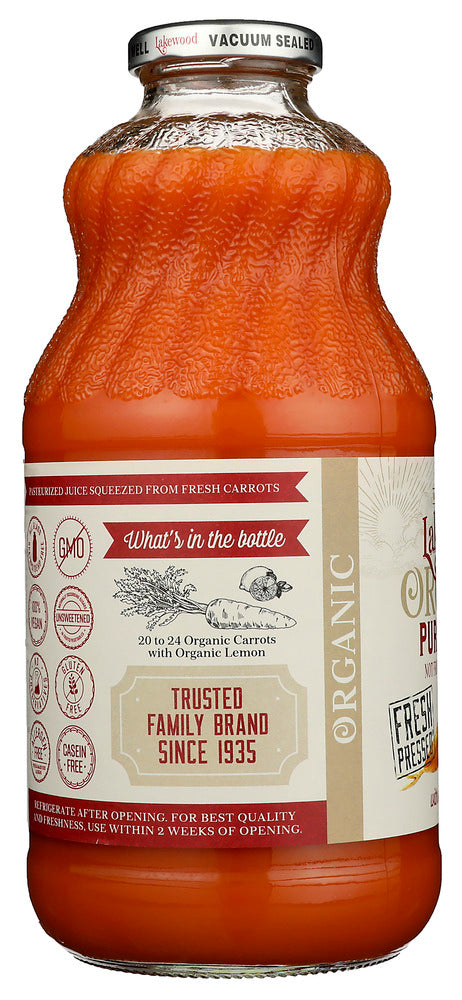 LAKEWOOD ORGANIC: Pure Carrot Juice, 32 oz