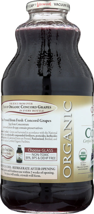 LAKEWOOD ORGANIC: Pure Concord Grape Juice, 32 oz