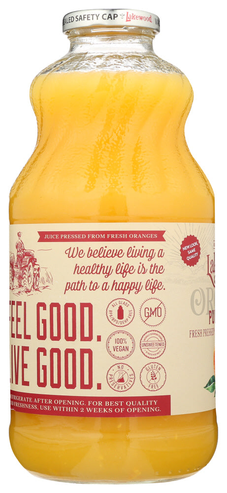 LAKEWOOD ORGANIC: Pure Orange Juice, 32 oz