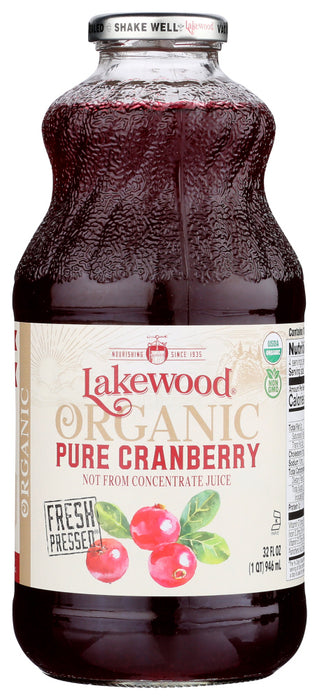 LAKEWOOD ORGANIC: Pure Cranberry Juice, 32 oz