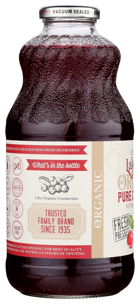 LAKEWOOD ORGANIC: Pure Cranberry Juice, 32 oz