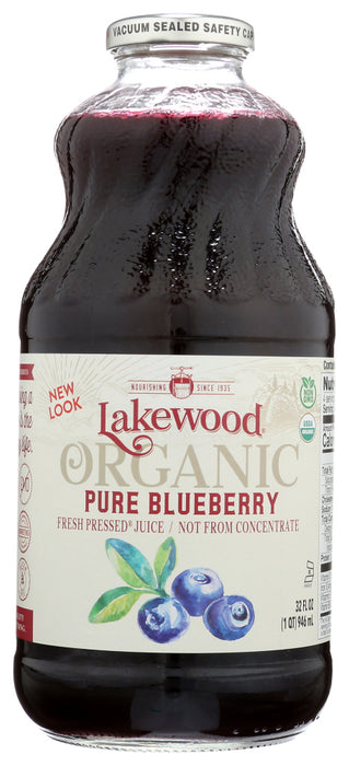 LAKEWOOD: Organic Fresh Pressed Pure Blueberry Juice, 32 oz