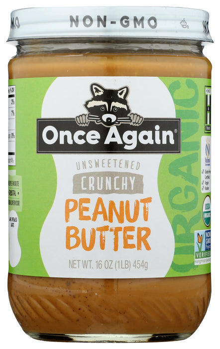 ONCE AGAIN: Peanut Butter Crunchy Organic, 16 oz