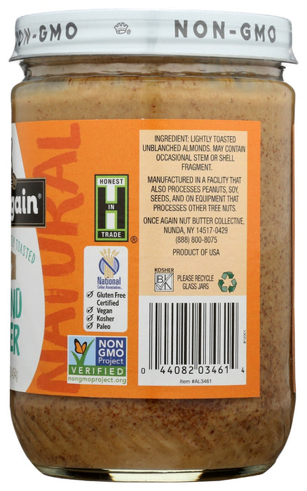 ONCE AGAIN: Nut Creamy Butter Almond Lightly Toasted, 16 oz