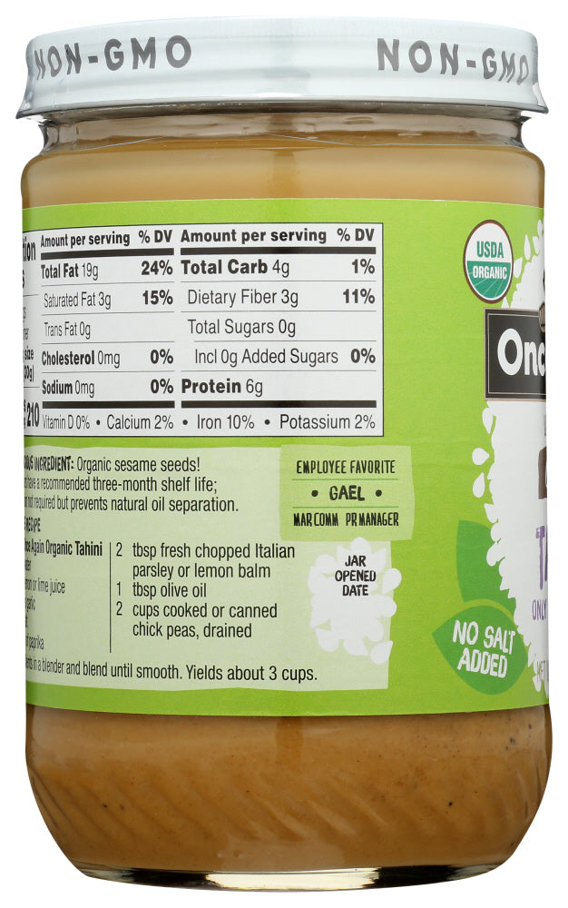 ONCE AGAIN: Organic Sesame Tahini, 16 oz