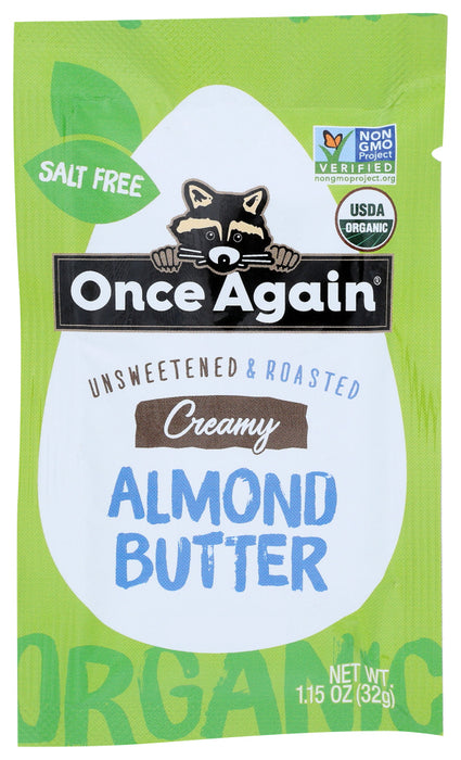 ONCE AGAIN: Creamy Almond Butter Organic Squeeze Pack, 1.15 Oz