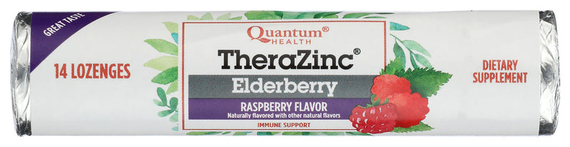 QUANTUM HEALTH: TheraZinc Elderberry Raspberry Flavor Lozenges, 14 ct