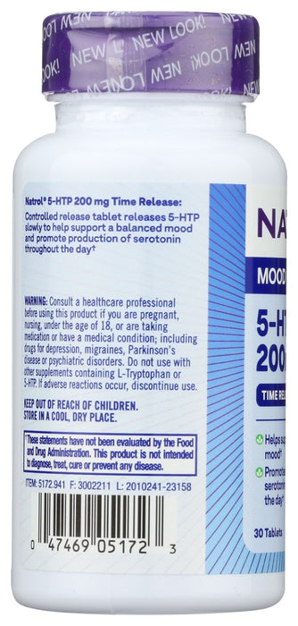 NATROL: 5-HTP 200 mg Time Release, 30 tb