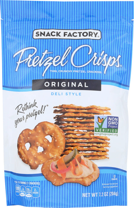 SNACK FACTORY: Pretzel Crisps Deli Style Original, 7.2 oz