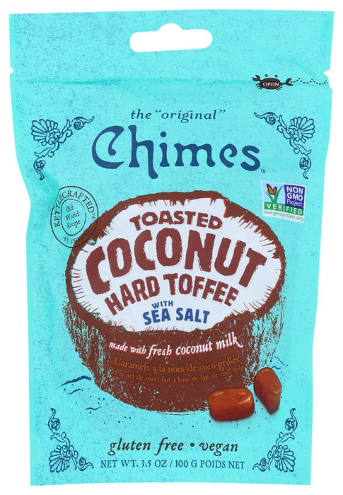 Step into the tropics with Chimes Toasted Coconut Toffees! We take real coconut milk and cook it with caramelized cane sugar to create a toasty toffee that will tango on your tongue!
The recipe is a classic from Malaysia, where it's been a local treat for generations. When you taste it, you'll see why we still use real coconut milk instead of simply adding coconut flavoring: because there's no substitute!