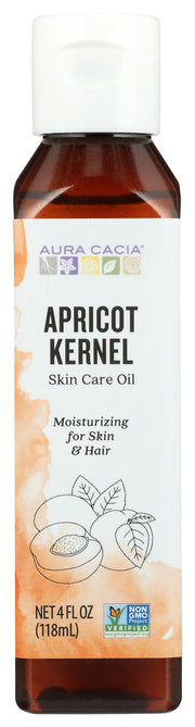 Directions: Use as desired for massage or skin care. Combine 1 to 2 drops of Aura Cacia essential oils per teaspoon of skin care oil for added benefits. Store tightly closed in a cool, dry place.
Safety Notes: CAUTION: FOR EXTERNAL USE ONLY.
Product Notes: Softening, protecting and rejuvenating, apricot kernel oil is a natural source of vitamin B and skin-nourishing plant oil. Try it as a luxurious bath oil or smooth over damp skin in an after-shower application.