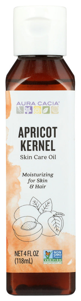 Directions: Use as desired for massage or skin care. Combine 1 to 2 drops of Aura Cacia essential oils per teaspoon of skin care oil for added benefits. Store tightly closed in a cool, dry place.
Safety Notes: CAUTION: FOR EXTERNAL USE ONLY.
Product Notes: Softening, protecting and rejuvenating, apricot kernel oil is a natural source of vitamin B and skin-nourishing plant oil. Try it as a luxurious bath oil or smooth over damp skin in an after-shower application.