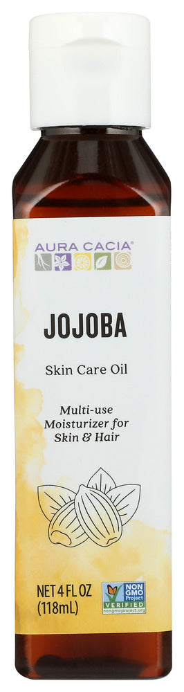 Directions: Use as desired for massage or skin care. Combine 1 to 2 drops of Aura Cacia essential oils per teaspoon of skin care oil for added benefits. Store tightly closed in a cool, dry place.
Safety Notes: CAUTION: FOR EXTERNAL USE ONLY.
Product Notes: Extracted from the seed of a desert shrub in the American southwest, jojoba contains proteins, liquid waxes and unique fatty acids. The oil closely resembles the skin's own natural emollients. This oil is cold pressed.