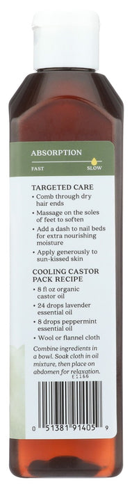 AURA CACIA: Organic Skin Care Oil Castor Oil, 16 oz
