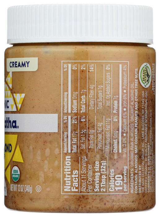 MARANATHA: Organic Raw Creamy Almond Butter, 12 oz