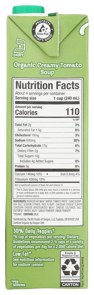 PACIFIC FOODS: Organic Creamy Tomato Soup, 32 oz