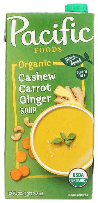 Organic Cashew Carrot Ginger Soup
Sweet carrots, buttery cashews and spicy ginger blend to deliver an exotic soup that gets its creamy texture from rich coconut milk. Delicious warmed, it's also a great soup served cold.