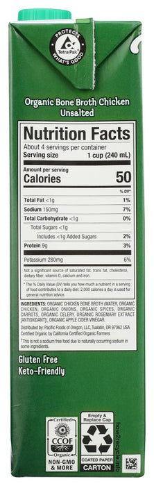 PACIFIC FOODS: Organic Bone Broth Chicken, 32 oz