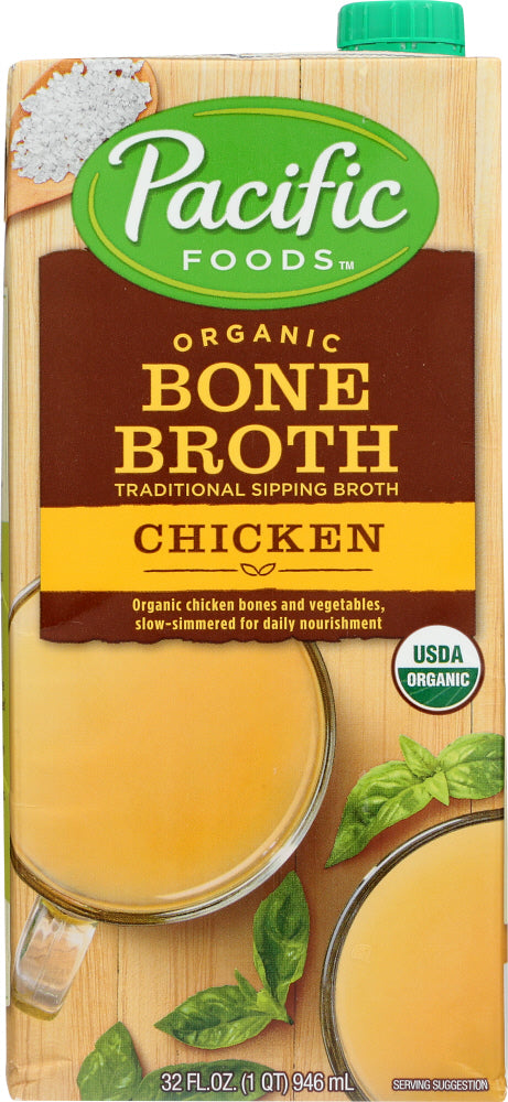 PACIFIC FOODS: Bone Broth Sltd Chic Org, 32 oz