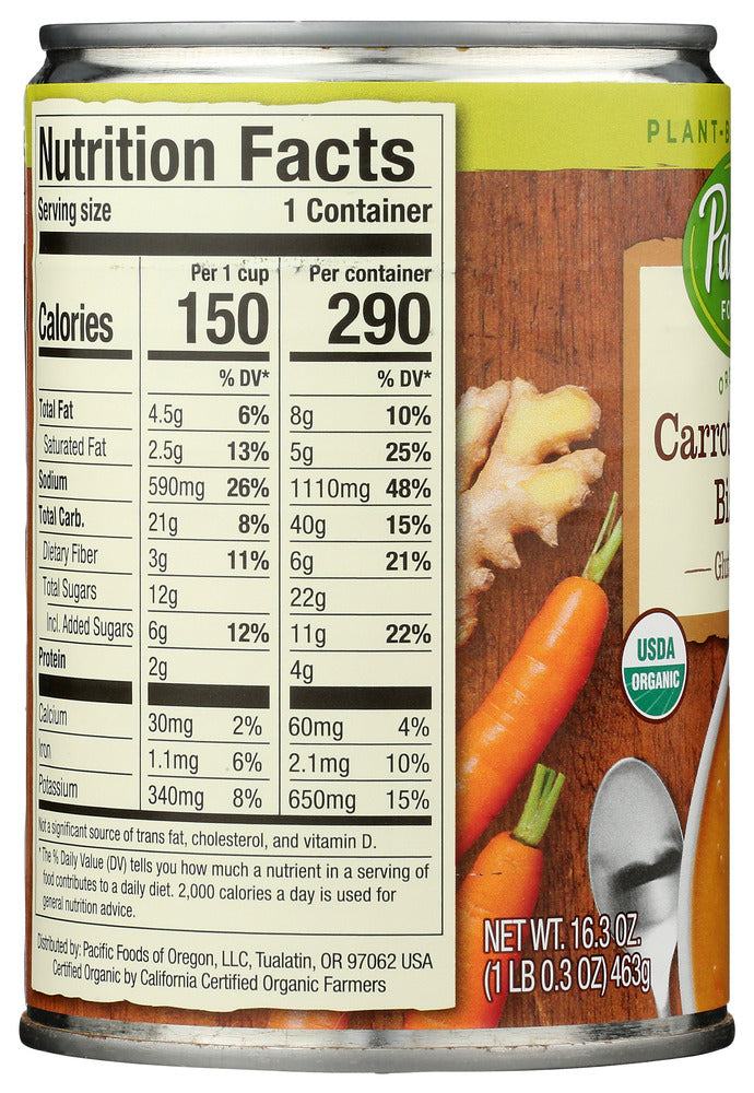 PACIFIC FOODS: Soup Cart Ging Bisqe Org, 16.3 OZ