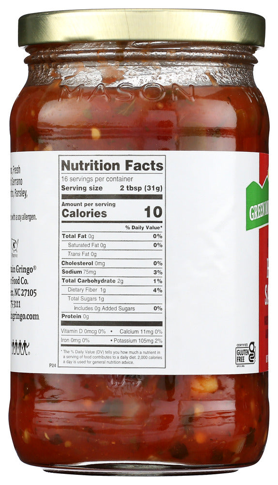 GREEN MOUNTAIN GRINGO: Salsa Hot, 16 Oz