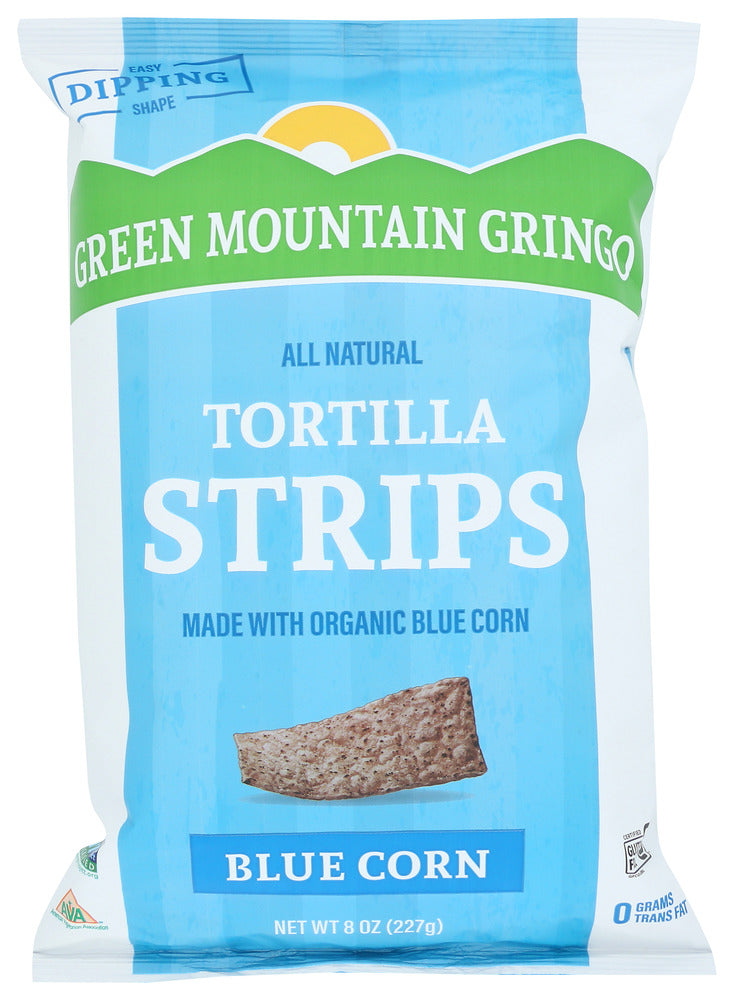 BLUE CORN ORGANIC TORTILLA STRIPS
The perfect salsa deserves a dipping vessel that's worthy of the same distinction. We arrived at the strip shape that holds up to the heartiest of dips. Strips are cooked in a combination of all natural, Safflower Oil or Sunflower Oil and topped with a pinch of salt. That's right. We've shifted the chip-dip paradigm.
GMG Tortilla Strips are a whole new level of taste satisfaction in solid rectangles of pure leverage. They come in three all-natural varieties.
