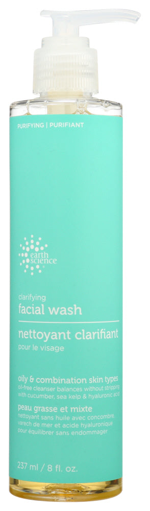 Clarifying Facial Wash
Gentle foaming facial wash with hyaluronic acid to balance normal to oily/combination skin.
This mild foaming cleanser gently removes oil and other residues while oil-free moisturizers keep skin soft, never dry. Aloe vera and extracts of cucumber, sea kelp, birch bark and lavender refresh the skin.