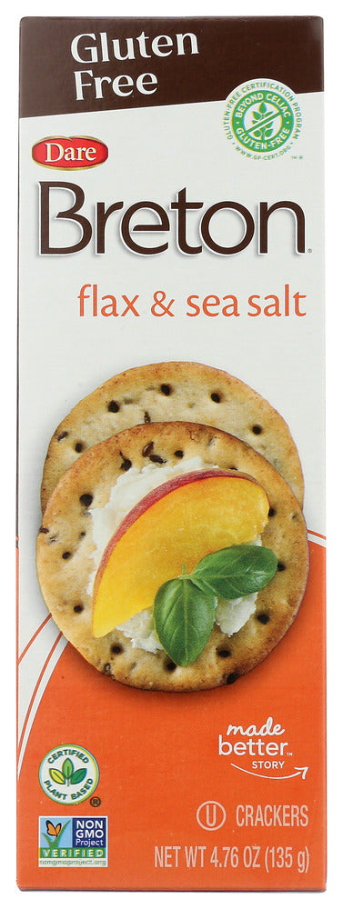 DARE: Breton Gluten Free Original With Flax Crackers, 4.76 oz - No Brand For Less