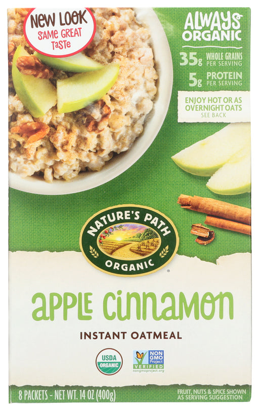 Our Apple Cinnamon Instant Oatmeal is a great way to start the day: they're easy to prepare, and each packet yields a hearty, filling bowl of organic whole grain oats, dried apple, and warming cinnamon. They're great for overnight oats, and love getting topped with your favorite mix-ins!