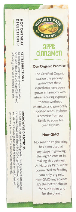 NATURE'S PATH: Organic Instant Hot Oatmeal Apple Cinnamon 8 Packets, 14 oz