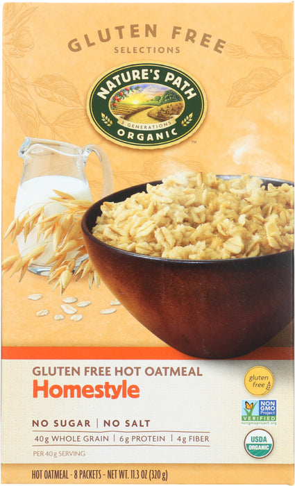 NATURE'S PATH: Organic Gluten Free Selections Homestyle Hot Oatmeal, 11.3 oz