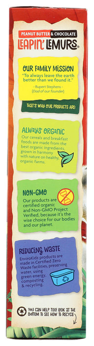 ENVIROKIDZ ORGANIC: Leapin' Lemurs Peanut Butter and Chocolate Cereal, 10 oz