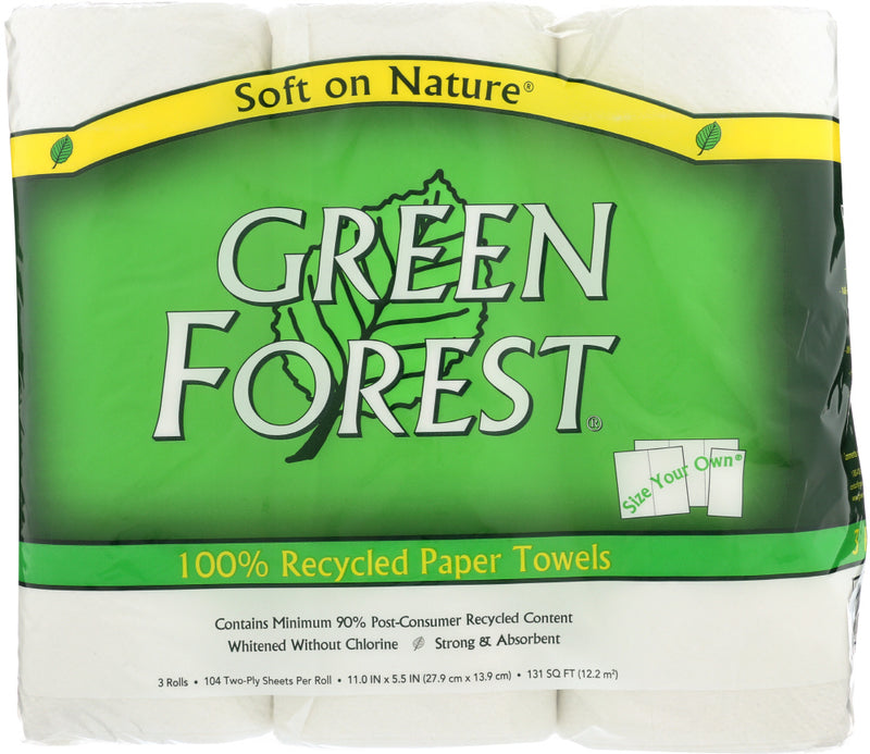 GREEN FOREST: Paper Towels Wht 3Rolls 104Ct, 1 ea - No Brand For Less