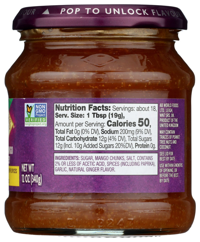 PATAK'S: Original Sweet Mango Chutney Mild, 12 Oz