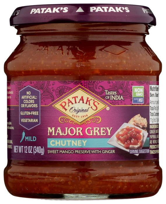 PATAK'S:  Major Grey Chutney Mango Preserve with Ginger, 12 oz