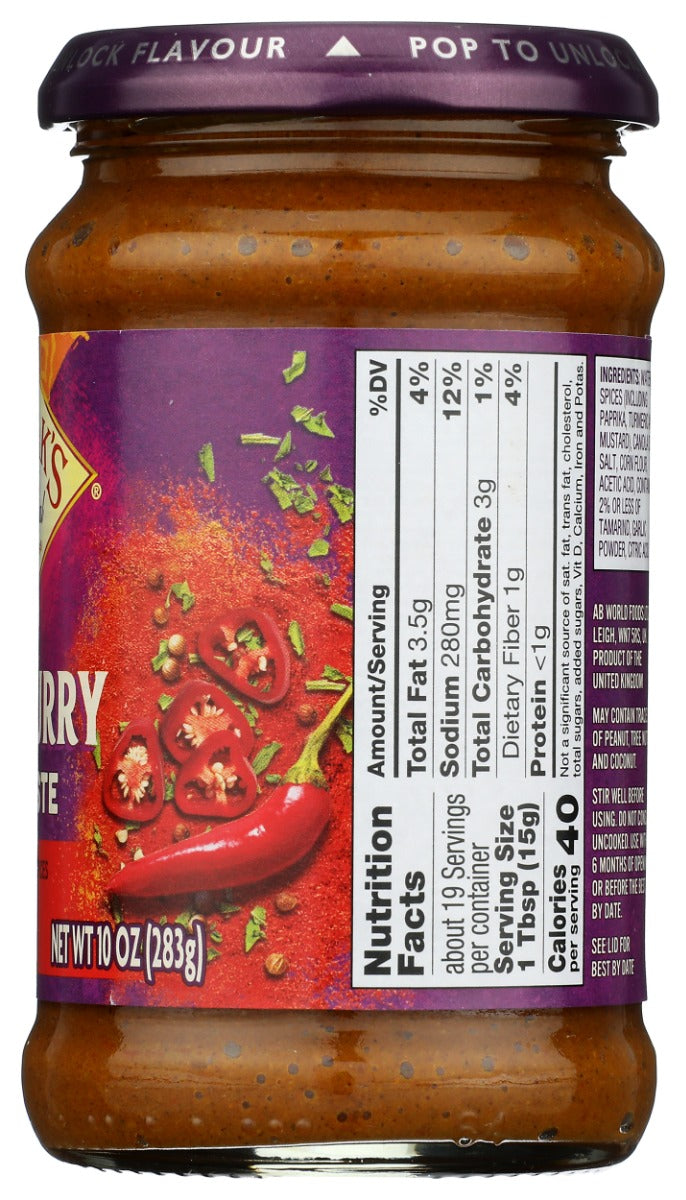 PATAK'S: Original Concentrated Hot Curry Paste Tomato Cumin and Chile, 10 oz