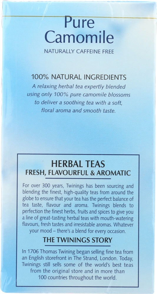 TWININGS OF LONDON: Pure Camomile Herbal Tea 20 Count, 1.06 oz