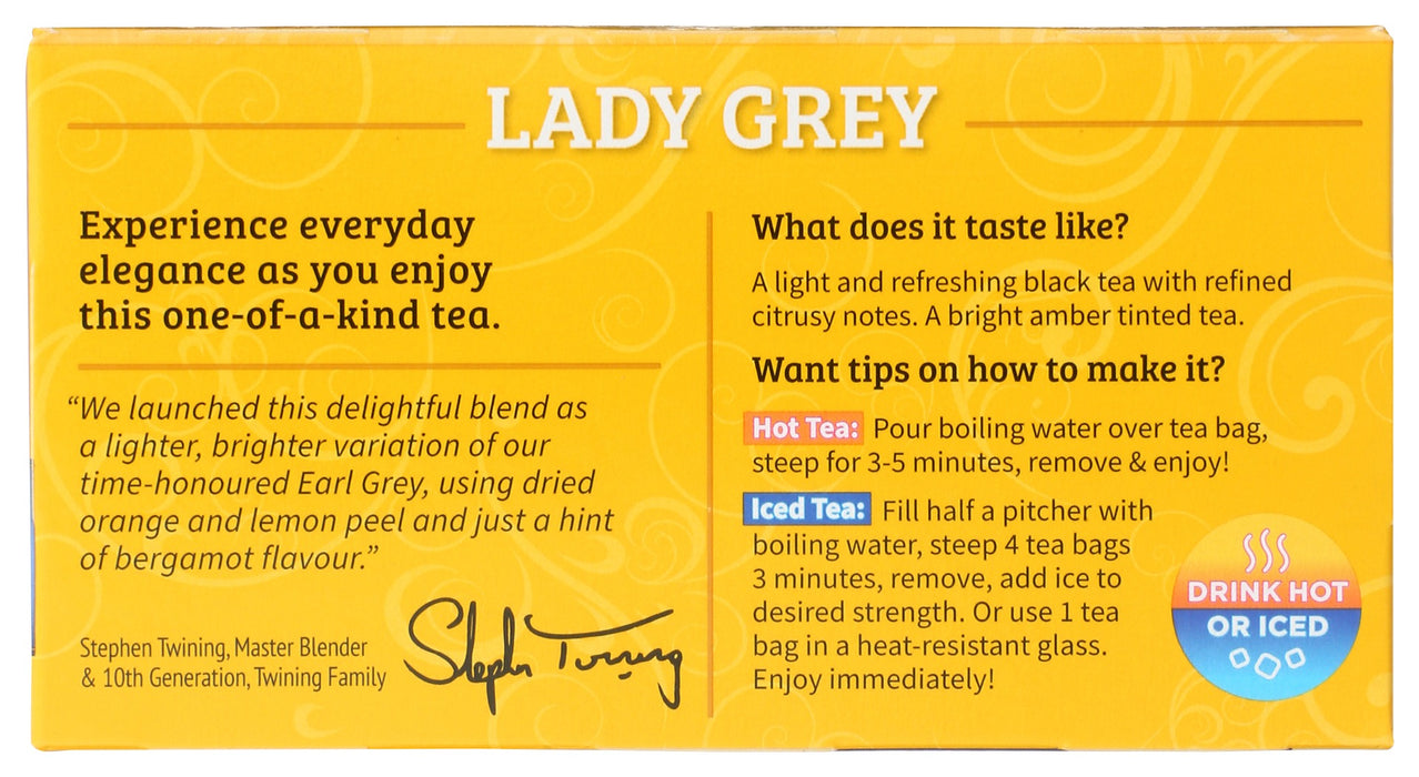TWINING TEA: Classics Lady Grey Tea, 20 Tea Bags, 1.41 oz