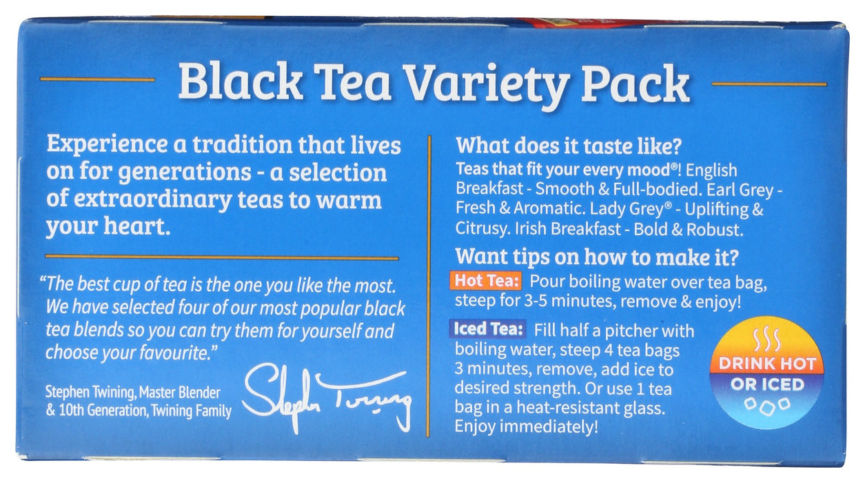 TWINING TEA: Black Tea Variety Pack 20 Tea Bags, 1.41 oz