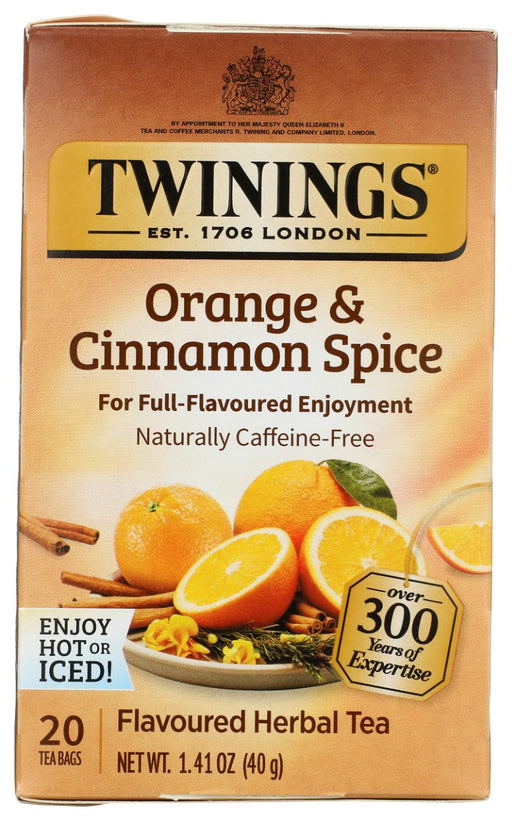 TWINING TEA: Orange & Cinnamon Spice Herbal Tea, 20 bg