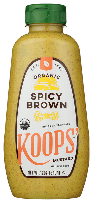 KOOPS: Mustard Spicy Brown Org, 12 oz