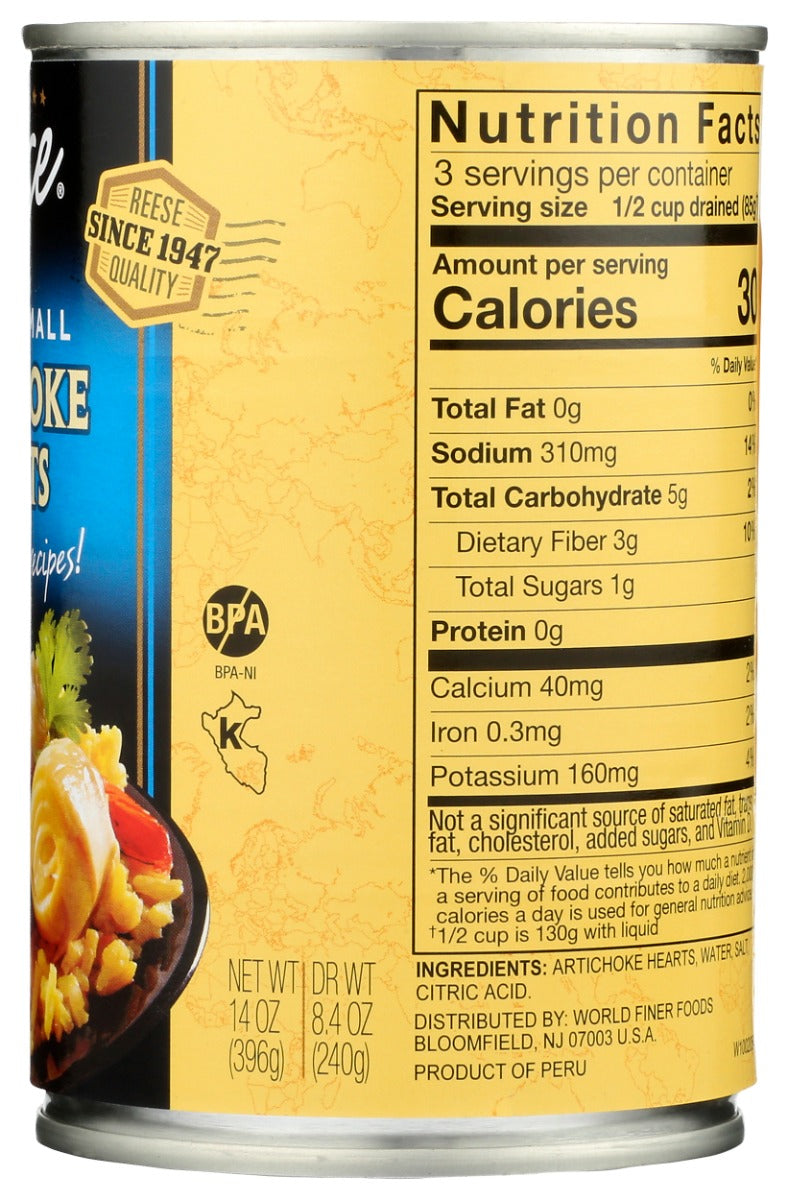 REESE: Tender Small Artichoke Hearts, 14 oz